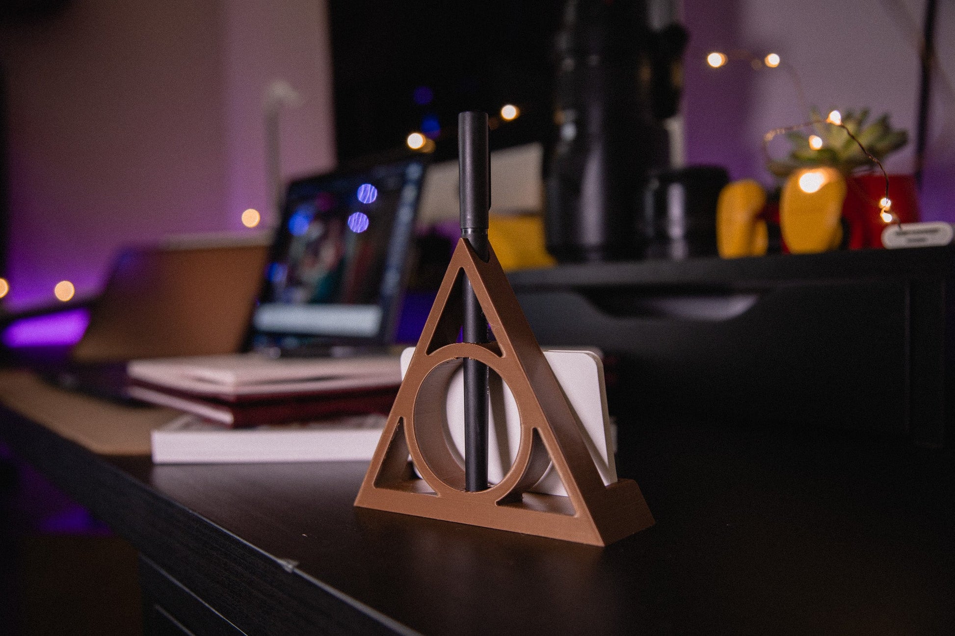 3D Printed Magical Triangle Business card holder -pen included - 3D Props Play